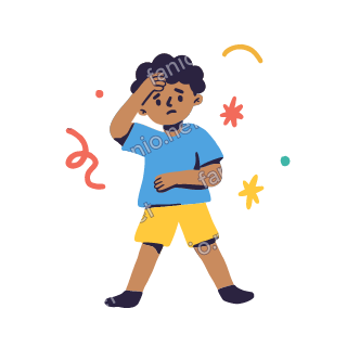 Yousef wipes his forehead with one hand after running, tired but smiling.