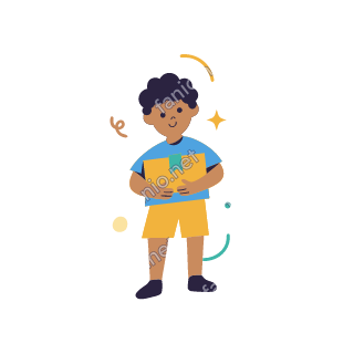 Yousef holds a closed mustard cardboard box with a teal tape strip.